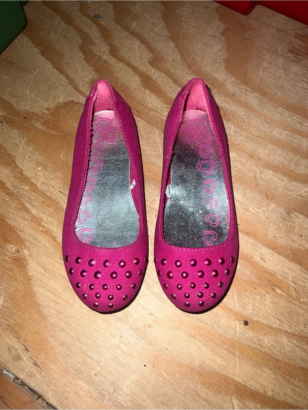 Girls kids size 12  Pink Studded Ballet Flats